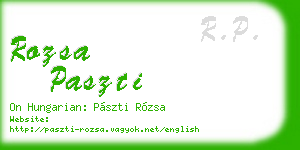 rozsa paszti business card